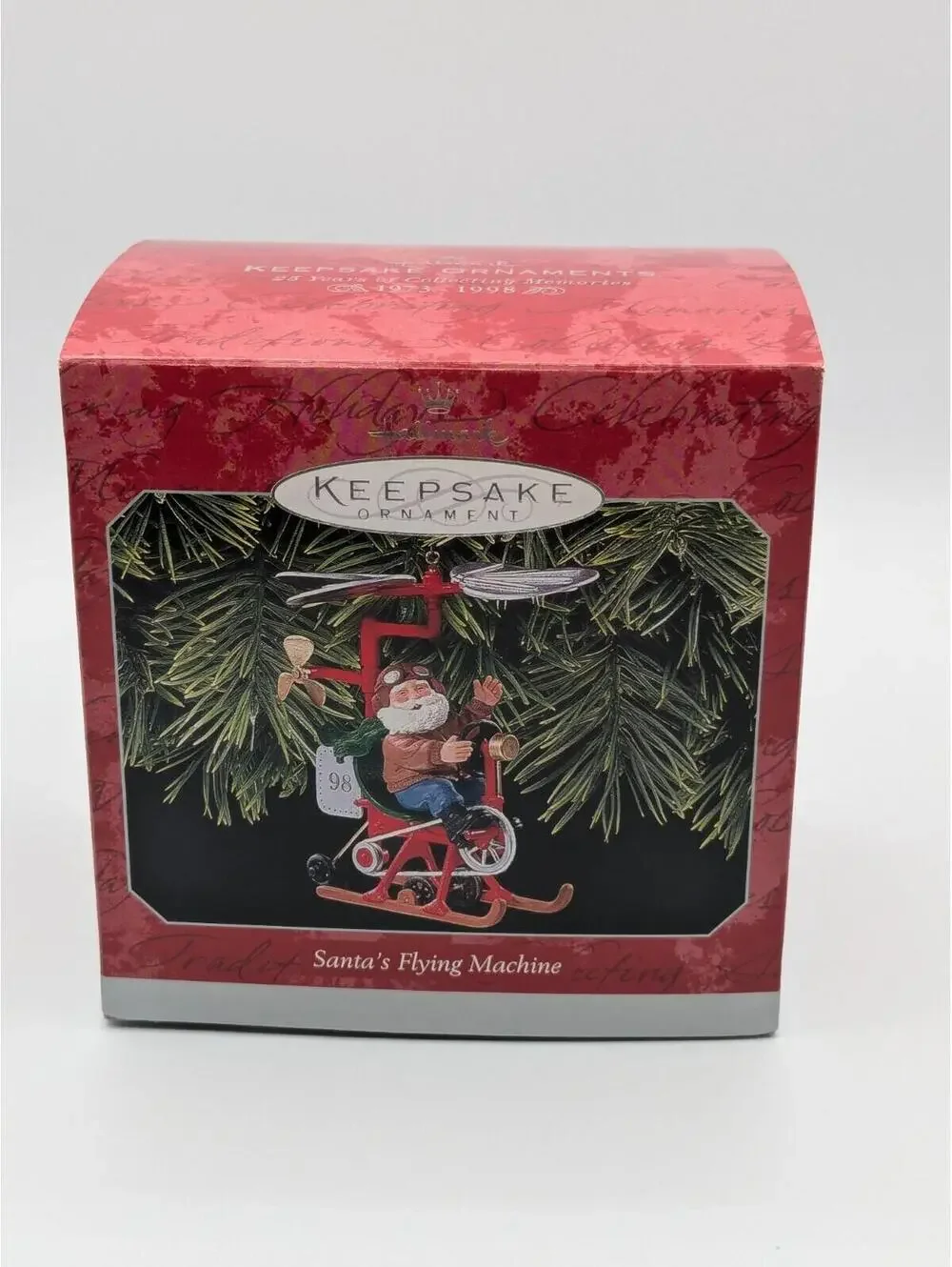 Hallmark Keepsake Santa's Flying Machine 1998, Handcrafted Ornament, Tin, NEW